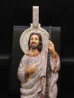 Pendentif Jésus personnalisé en argent 925 avec diamants Moissanite VVS glacés, style Hip Hop, breloque religieuse unisexe