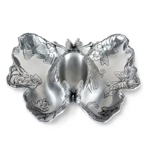 Plateau de rangement en métal fait à la main pour la vanité et la commode Plateau poli pour les stations à café et à thé Fabriqué par Zahid Exports en Inde - Product Image 1