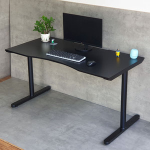 GD68067 Ergonomic Gaming <b>Desk</b> 140x70cm Rubber Wood with Iron Legs Modern PC <b>Computer</b> <b>Desk</b> Assembly Required - Product Image 2