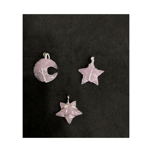 Vente en gros de bijoux fins vintage pendentifs en pierres précieuses d'Inde pendentif enroulé en fil de fer en forme d'étoile en croissant de rose - Product Image 5