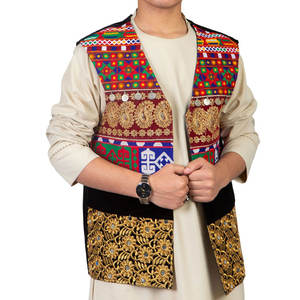Gilet traditionnel de couleur Multiple pour le travail, brodé, Vintage, Pashtun, tribal, ethnique - Product Image 2