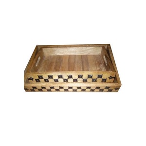 Bandeja de vidrio de metal para servir comida, café, té, bandeja para servir, bandeja Rectangular de la mejor calidad para servicio de catering de cocina - Product Image 4