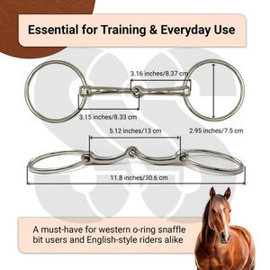 Bocados de equitación inglesa de acero inoxidable de alta calidad, ajuste cómodo, duraderos, con soporte lateral estable que previene la caída. - Product Image 4