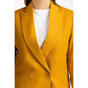 Blazer de Negocios WM-JKT-WS25-251, Corte Regular, Cierre de un Botón, Decoración con Bordado de Cristales, Terciopelo de Lana, Estampado Liso Largo - Product Image 5