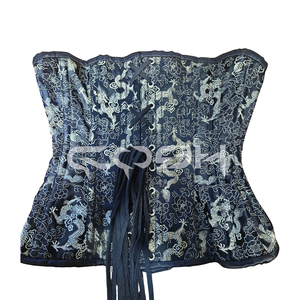 Corset sexy gothique amincissant sous-poitrine en brocart de dragon avec baleines en acier pour femmes aux courbes généreuses, fournisseur du Pakistan - Product Image 6