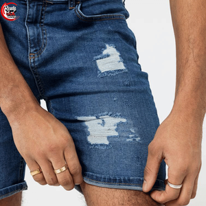 กางเกงยีนส์ผ้าฝ้ายหลายกระเป๋าสำหรับผู้ชายกางเกงขาสั้นคาร์โก้6กระเป๋าแบบลำลองฤดูร้อน - Product Image 3