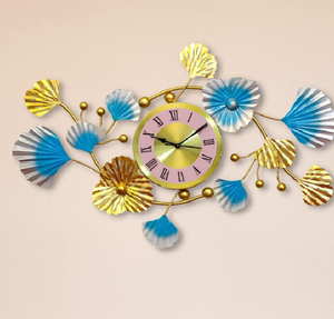 Ak Brass Modern Leaf Metal Decorative <b>Wall</b> <b>Clock</b> American Country Decorative <b>Wall</b> <b>Clock</b> Kids <b>Room</b> Decor - Product Image 1
