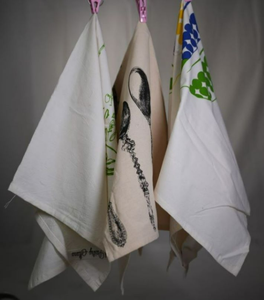 100% coton biologique farine sac serviettes de cuisine imprimé fleuri réutilisable torchon séchage rapide écologique durable personnalisable - Product Image 2