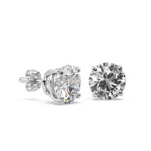 Boucles d'oreilles en diamant serties à 4 griffes de 1,50 ct en or blanc 14 carats (H SI1-SI2) - Product Image 3