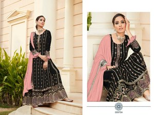 Conjunto Kurti Plazo de Diseño Étnico Exclusivo de India, Nuevo Lanzamiento, Ropa de Bollywood para Mujer, Ropa de Boda, Colección 2024 - Product Image 4