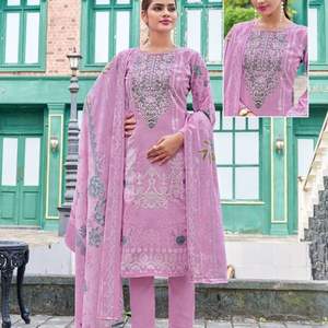 Vestido DE TRABAJO bordado de algodón moderno de primera calidad con parte inferior de algodón suave y Dupatta-Party Ready Reversible & Quick Dry - Product Image 5