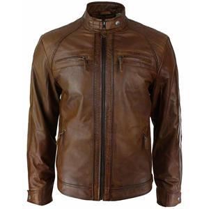 แจ็คเก็ตหนังผู้ชายแบบวินเทจคุณภาพสูง ดีไซน์สตรีทแฟชั่น รุ่นใหม่ล่าสุด ปี 2025 กันน้ำ เป็นมิตรกับสิ่งแวดล้อม เหมาะสำหรับขี่มอเตอร์ไซค์ ขายดี - Product Image 4