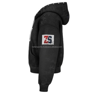 Sweat à capuche à fermeture éclair pour femmes, tissu polaire lourd, intérieur doux, couleur noire, avec logo personnalisé, broderie, transfert de chaleur, impression, sweats à capuche de base - Product Image 3