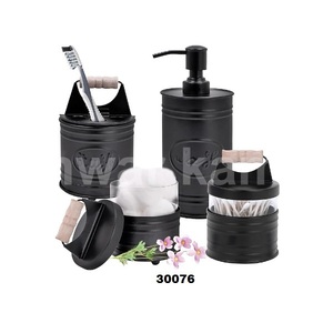 Juego de accesorios de baño 4 dispensador de jabón negro de granja soporte para cepillo de dientes decoración de baño juego de accesorios de baño de granja - Product Image 1