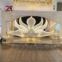 ZKAI – Écran de fond lumineux LED personnalisable en forme de feuille, en métal, pour décoration d'événements et de mariages – Vente directe usine