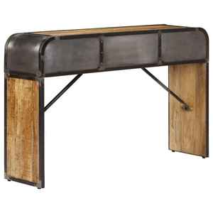 CONSOLA RECTANGULAR RUSTICA DE MADERA ANTIGUA, ESTILO NÓRDICO INDUSTRIAL, PARA PASILLO, DE MANGO SÓLIDO, IMPERMEABLE Y DURADERA - Product Image 3