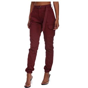 กางเกงคาร์โก้ผู้หญิงขาตรง6กระเป๋ากางเกงสำหรับเล่นโยคะฟิตเนสยืดระบายอากาศได้สไตล์ลำลอง - Product Image 1