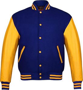 Chaqueta de béisbol de talla grande para hombre, transpirable, personalizada, de cuero Real, chaqueta para hombre, chaqueta de béisbol universitaria para hombre, envío DDP - Product Image 1