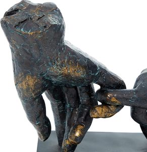 Ornements artistiques sophistiqués de jardin de bureau à domicile Sculptures en métal élégantes de mains de jonction Coulée d'aluminium décorative personnalisée - Product Image 4