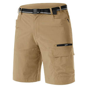 Custom Stylish Linen/Cotton Solid Multi-color <b>Knee</b> <b>Length</b> 6 Pockets Waterproof Breathable Cargo Hiking <b>Shorts</b> <b>Men's</b> Summer - Product Image 2