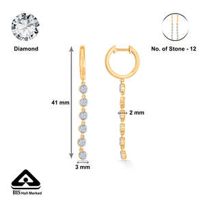 Pendientes de Diamantes para Mujer - Pendientes de Oro con Diamantes y Lentejuelas - Product Image 5