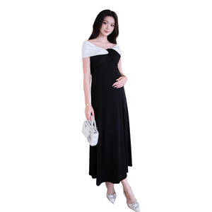 High Quality Summer Maternity Dress V1207 Vietnam ODM Short Sleeve Sweat-Absorbent Soft Comfortable Fabric Anti-Shrink - Product Image 1