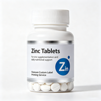 Étiquettes autocollantes imprimées étanches en feuille d'argent pour bouteilles de suppléments de zinc Haoxuan, pour l'emballage de produits de santé