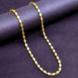 Chaîne en gros plaquée or micro 14K 18K 24K, style ovale ou feuille, colliers tendance, collier en laiton doré - Product Image 2