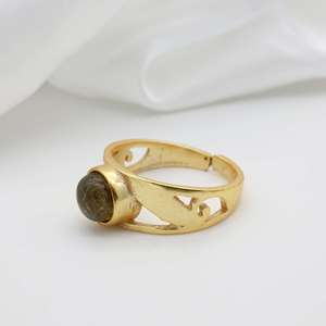 Handmade Stylish Boho <b>Rings</b> Men Natural <b>Labradorite</b> Cut Diamond Gold Plated Inlay Setting Wholesale Fashionable Jewelry Parties - Product Image 3