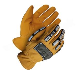 Guantes de conductor de piel de cabra de grano Guantes de rendimiento resistentes a impactos con protección de mano trasera TPR Thinsulate Forrado Seguridad Primero - Product Image 2