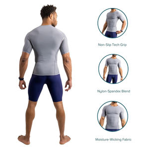 Camisetas de compresión para músculos de gimnasio, ropa deportiva transpirable de secado rápido, camiseta, embalaje personalizado en blanco - Product Image 4