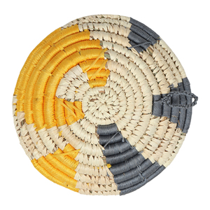 Modern <b>Art</b> Style Natural Sabai Grass Wall Decor Handmade <b>Framed</b> Round Wicker Hanging Basket Factory Sale for Home Use - Product Image 4