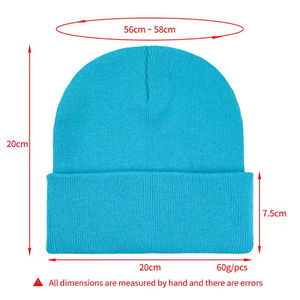 Mode vente en gros Logo personnalisé broderie couleur unie fibre acrylique chaud hiver Beanie tricot chapeau casquettes fabricant processus Impex - Product Image 4