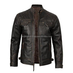 แจ็กเก็ตหนังวัวแท้สำหรับผู้ชายคุณภาพสูงสำหรับขี่มอเตอร์ไซค์หุ้มเกราะป้องกันลมระบายอากาศได้ดี - Product Image 6