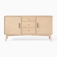 Buffet en bois couleur naturelle style Mid-Century Modern pour salon, maison, hôtel, appartement, bureau, salle de bain, supermarché, villa