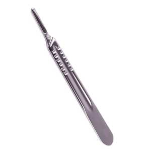 Poignée de scalpel n ° 4 de qualité professionnelle en acier inoxydable médical vétérinaire convient aux instruments chirurgicaux manuels à lames #20-#25 - Product Image 6