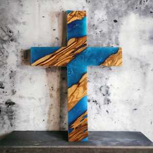 Croix chrétienne religieuse en bois de haute qualité, artisanale, avec nacre, cadeau de baptême, décoration murale, décoration intérieure de luxe, style zen asiatique - Product Image 3