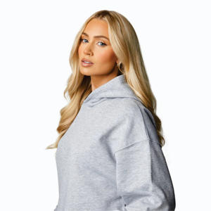 Logo de marque personnalisé 65% coton 35% polyester surdimensionné coupe décontractée gris chiné recharge capuche pour femmes survêtement - Product Image 4