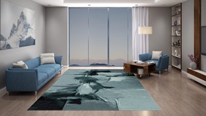 ขนแกะขนยาวที่ตัดด้วยมือพรมปูพื้นแบบนามธรรมสำหรับห้องนั่งเล่นและพื้นที่อื่นๆ - Product Image 5