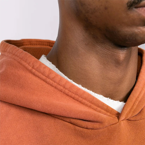 Sudadera con Capucha Lisa Naranja de Invierno con Bolsillo Delantero, 100% Algodón Felpa, Sudadera Informal para Hombre y Mujer, Ropa Urbana - Product Image 5