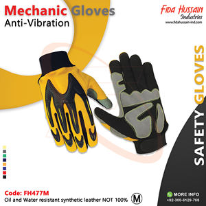 Gants de mécanicien de sécurité en cuir synthétique avec protection maximale Hot Selling Heavy Duty Back TPR Anti-Vibration guantes - Product Image 4