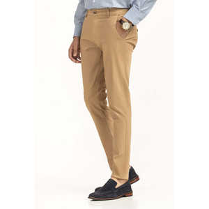 Pantalones Chinos Aviator Color Caqui, 100% Algodón, Tela Oxford, Corte Recto, Estilo Formal, Logotipo Personalizable, Decoraciones con Cremallera, Color - Product Image 3