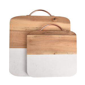 Tabla de cortar de madera de acacia y mármol personalizada, 2 piezas, diferentes tamaños para uso en utensilios de cocina, tabla de quesos - Product Image 6