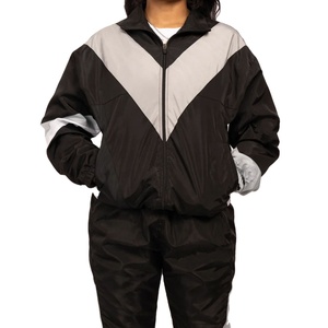 Women Autumn Casual Tracksuit 2026 High Quality Neon <b>Black</b> Grey <b>Windbreaker</b> Tracksuit Customized OEM Wholesale 2026 - Product Image 3