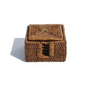 Handmade Bamboo Rattan <b>Placemats</b> and Coasters for Table & Living Room Decor Chic Natural Wicker Mats & Pads - Product Image 5