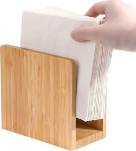 Free Standing Wooden <b>Napkin</b> Holder <b>Dispenser</b> Stand Bamboo Tables Tabletop Freestanding Tissue <b>Dispenser</b> Stocked Feature - Product Image 5
