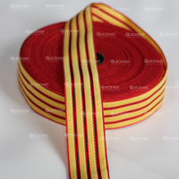 Tresse métallisée rouge or OEM de 7mm à 80mm Ruban à paillettes en tissu pour bordure en dentelle en fils métalliques