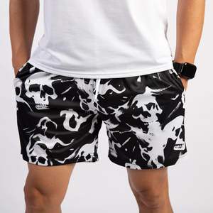 Pantalones cortos de baloncesto para hombre Pantalones cortos atléticos de entrenamiento informal Pantalones cortos de correr con estampado gráfico de llama de malla - Product Image 3