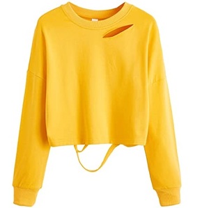 เสื้อครอปผู้หญิงคอตตอนขนแกะระบายอากาศได้ดีขนาดพลัสไซส์ - Product Image 4