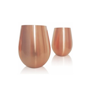 Ensemble de 2 pièces de verre en cuivre pur fini brillant pour l'eau potable à la maison hôtel restaurant utilisation - Product Image 5